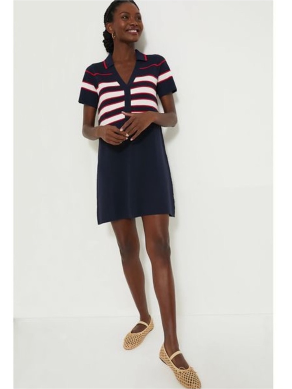 TUCKERNUCK Navy and White Wright Polo Dress